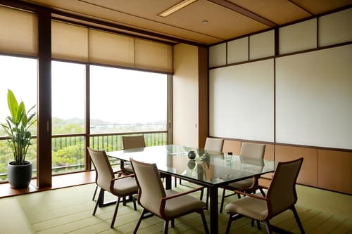 photo from pinterest of zen-style interior designed (meeting room interior) with plant and glass walls and cabinets and painting or photo on wall and vase and boardroom table and glass doors and office chairs. . with japanese minimalist interior and japanese minimalist interior and clutter free and japanese interior and calm and neutral colors and natural textures and japanese minimalist interior and serenity and harmony. . cinematic photo, highly detailed, cinematic lighting, ultra-detailed, ultrarealistic, photorealism, 8k. trending on pinterest. zen interior design style. masterpiece, cinematic light, ultrarealistic+, photorealistic+, 8k, raw photo, realistic, sharp focus on eyes, (symmetrical eyes), (intact eyes), hyperrealistic, highest quality, best quality, , highly detailed, masterpiece, best quality, extremely detailed 8k wallpaper, masterpiece, best quality, ultra-detailed, best shadow, detailed background, detailed face, detailed eyes, high contrast, best illumination, detailed face, dulux, caustic, dynamic angle, detailed glow. dramatic lighting. highly detailed, insanely detailed hair, symmetrical, intricate details, professionally retouched, 8k high definition. strong bokeh. award winning photo.