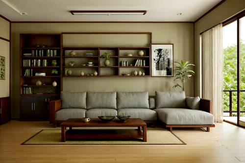 photo from pinterest of zen-style interior designed (living room interior) with furniture and bookshelves and occasional tables and coffee tables and sofa and electric lamps and plant and televisions. . with asian interior and calm and neutral colors and asian zen interior and serenity and harmony and natural textures and clean lines and japanese minimalist interior and simplicity. . cinematic photo, highly detailed, cinematic lighting, ultra-detailed, ultrarealistic, photorealism, 8k. trending on pinterest. zen interior design style. masterpiece, cinematic light, ultrarealistic+, photorealistic+, 8k, raw photo, realistic, sharp focus on eyes, (symmetrical eyes), (intact eyes), hyperrealistic, highest quality, best quality, , highly detailed, masterpiece, best quality, extremely detailed 8k wallpaper, masterpiece, best quality, ultra-detailed, best shadow, detailed background, detailed face, detailed eyes, high contrast, best illumination, detailed face, dulux, caustic, dynamic angle, detailed glow. dramatic lighting. highly detailed, insanely detailed hair, symmetrical, intricate details, professionally retouched, 8k high definition. strong bokeh. award winning photo.