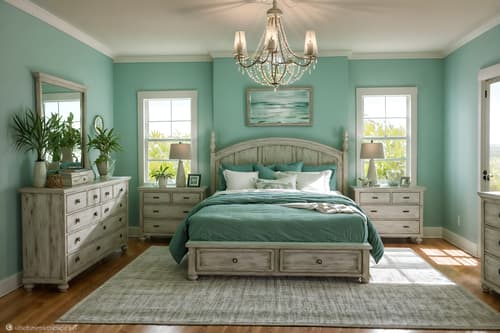 photo from pinterest of coastal-style interior designed (bedroom interior) with bed and night light and bedside table or night stand and mirror and storage bench or ottoman and dresser closet and plant and headboard. . with . . cinematic photo, highly detailed, cinematic lighting, ultra-detailed, ultrarealistic, photorealism, 8k. trending on pinterest. coastal interior design style. masterpiece, cinematic light, ultrarealistic+, photorealistic+, 8k, raw photo, realistic, sharp focus on eyes, (symmetrical eyes), (intact eyes), hyperrealistic, highest quality, best quality, , highly detailed, masterpiece, best quality, extremely detailed 8k wallpaper, masterpiece, best quality, ultra-detailed, best shadow, detailed background, detailed face, detailed eyes, high contrast, best illumination, detailed face, dulux, caustic, dynamic angle, detailed glow. dramatic lighting. highly detailed, insanely detailed hair, symmetrical, intricate details, professionally retouched, 8k high definition. strong bokeh. award winning photo.
