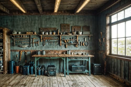 photo from pinterest of coastal-style interior designed (workshop interior) with tool wall and wooden workbench and messy and tool wall. . with . . cinematic photo, highly detailed, cinematic lighting, ultra-detailed, ultrarealistic, photorealism, 8k. trending on pinterest. coastal interior design style. masterpiece, cinematic light, ultrarealistic+, photorealistic+, 8k, raw photo, realistic, sharp focus on eyes, (symmetrical eyes), (intact eyes), hyperrealistic, highest quality, best quality, , highly detailed, masterpiece, best quality, extremely detailed 8k wallpaper, masterpiece, best quality, ultra-detailed, best shadow, detailed background, detailed face, detailed eyes, high contrast, best illumination, detailed face, dulux, caustic, dynamic angle, detailed glow. dramatic lighting. highly detailed, insanely detailed hair, symmetrical, intricate details, professionally retouched, 8k high definition. strong bokeh. award winning photo.