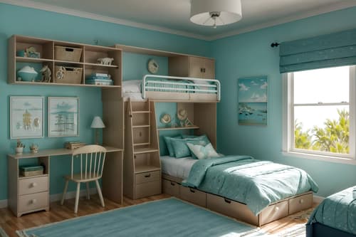 photo from pinterest of coastal-style interior designed (kids room interior) with bed and kids desk and dresser closet and storage bench or ottoman and night light and mirror and headboard and bedside table or night stand. . with . . cinematic photo, highly detailed, cinematic lighting, ultra-detailed, ultrarealistic, photorealism, 8k. trending on pinterest. coastal interior design style. masterpiece, cinematic light, ultrarealistic+, photorealistic+, 8k, raw photo, realistic, sharp focus on eyes, (symmetrical eyes), (intact eyes), hyperrealistic, highest quality, best quality, , highly detailed, masterpiece, best quality, extremely detailed 8k wallpaper, masterpiece, best quality, ultra-detailed, best shadow, detailed background, detailed face, detailed eyes, high contrast, best illumination, detailed face, dulux, caustic, dynamic angle, detailed glow. dramatic lighting. highly detailed, insanely detailed hair, symmetrical, intricate details, professionally retouched, 8k high definition. strong bokeh. award winning photo.