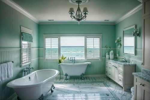 photo from pinterest of coastal-style interior designed (bathroom interior) with shower and bath towel and bathroom sink with faucet and bathtub and bathroom cabinet and toilet seat and bath rail and mirror. . with . . cinematic photo, highly detailed, cinematic lighting, ultra-detailed, ultrarealistic, photorealism, 8k. trending on pinterest. coastal interior design style. masterpiece, cinematic light, ultrarealistic+, photorealistic+, 8k, raw photo, realistic, sharp focus on eyes, (symmetrical eyes), (intact eyes), hyperrealistic, highest quality, best quality, , highly detailed, masterpiece, best quality, extremely detailed 8k wallpaper, masterpiece, best quality, ultra-detailed, best shadow, detailed background, detailed face, detailed eyes, high contrast, best illumination, detailed face, dulux, caustic, dynamic angle, detailed glow. dramatic lighting. highly detailed, insanely detailed hair, symmetrical, intricate details, professionally retouched, 8k high definition. strong bokeh. award winning photo.