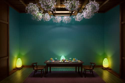 photo from pinterest of easter-style interior designed (onsen interior) . with colorful easter eggs and flowers on table and easter decorations and light blue colors and spring decorations and colorful easter eggs. . cinematic photo, highly detailed, cinematic lighting, ultra-detailed, ultrarealistic, photorealism, 8k. trending on pinterest. easter interior design style. masterpiece, cinematic light, ultrarealistic+, photorealistic+, 8k, raw photo, realistic, sharp focus on eyes, (symmetrical eyes), (intact eyes), hyperrealistic, highest quality, best quality, , highly detailed, masterpiece, best quality, extremely detailed 8k wallpaper, masterpiece, best quality, ultra-detailed, best shadow, detailed background, detailed face, detailed eyes, high contrast, best illumination, detailed face, dulux, caustic, dynamic angle, detailed glow. dramatic lighting. highly detailed, insanely detailed hair, symmetrical, intricate details, professionally retouched, 8k high definition. strong bokeh. award winning photo.
