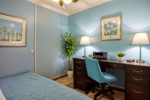 photo from pinterest of easter-style interior designed (hotel room interior) with hotel bathroom and dresser closet and bedside table or night stand and headboard and storage bench or ottoman and night light and working desk with desk chair and plant. . with easter decorations and light blue colors and colorful easter eggs and flowers on table and spring decorations and easter decorations. . cinematic photo, highly detailed, cinematic lighting, ultra-detailed, ultrarealistic, photorealism, 8k. trending on pinterest. easter interior design style. masterpiece, cinematic light, ultrarealistic+, photorealistic+, 8k, raw photo, realistic, sharp focus on eyes, (symmetrical eyes), (intact eyes), hyperrealistic, highest quality, best quality, , highly detailed, masterpiece, best quality, extremely detailed 8k wallpaper, masterpiece, best quality, ultra-detailed, best shadow, detailed background, detailed face, detailed eyes, high contrast, best illumination, detailed face, dulux, caustic, dynamic angle, detailed glow. dramatic lighting. highly detailed, insanely detailed hair, symmetrical, intricate details, professionally retouched, 8k high definition. strong bokeh. award winning photo.