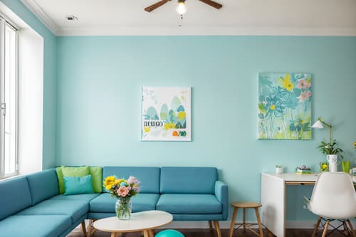 photo from pinterest of easter-style interior designed (coworking space interior) with seating area with sofa and office desks and lounge chairs and office chairs and seating area with sofa. . with light blue colors and flowers on table and spring decorations and easter decorations and colorful easter eggs and light blue colors. . cinematic photo, highly detailed, cinematic lighting, ultra-detailed, ultrarealistic, photorealism, 8k. trending on pinterest. easter interior design style. masterpiece, cinematic light, ultrarealistic+, photorealistic+, 8k, raw photo, realistic, sharp focus on eyes, (symmetrical eyes), (intact eyes), hyperrealistic, highest quality, best quality, , highly detailed, masterpiece, best quality, extremely detailed 8k wallpaper, masterpiece, best quality, ultra-detailed, best shadow, detailed background, detailed face, detailed eyes, high contrast, best illumination, detailed face, dulux, caustic, dynamic angle, detailed glow. dramatic lighting. highly detailed, insanely detailed hair, symmetrical, intricate details, professionally retouched, 8k high definition. strong bokeh. award winning photo.