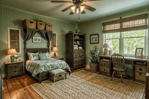 photo from pinterest of cottagecore-style interior designed (kids room interior) with plant and dresser closet and bedside table or night stand and night light and bed and accent chair and mirror and storage bench or ottoman. . with muted colors and natural and floral patterns and organic and rustic and earthy and country style and traditional. . cinematic photo, highly detailed, cinematic lighting, ultra-detailed, ultrarealistic, photorealism, 8k. trending on pinterest. cottagecore interior design style. masterpiece, cinematic light, ultrarealistic+, photorealistic+, 8k, raw photo, realistic, sharp focus on eyes, (symmetrical eyes), (intact eyes), hyperrealistic, highest quality, best quality, , highly detailed, masterpiece, best quality, extremely detailed 8k wallpaper, masterpiece, best quality, ultra-detailed, best shadow, detailed background, detailed face, detailed eyes, high contrast, best illumination, detailed face, dulux, caustic, dynamic angle, detailed glow. dramatic lighting. highly detailed, insanely detailed hair, symmetrical, intricate details, professionally retouched, 8k high definition. strong bokeh. award winning photo.