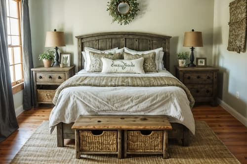 photo from pinterest of cottagecore-style interior designed (bedroom interior) with bedside table or night stand and dresser closet and night light and headboard and plant and mirror and bed and storage bench or ottoman. . with earthy and organic and natural and country style and cottage style and rustic and floral patterns and traditional. . cinematic photo, highly detailed, cinematic lighting, ultra-detailed, ultrarealistic, photorealism, 8k. trending on pinterest. cottagecore interior design style. masterpiece, cinematic light, ultrarealistic+, photorealistic+, 8k, raw photo, realistic, sharp focus on eyes, (symmetrical eyes), (intact eyes), hyperrealistic, highest quality, best quality, , highly detailed, masterpiece, best quality, extremely detailed 8k wallpaper, masterpiece, best quality, ultra-detailed, best shadow, detailed background, detailed face, detailed eyes, high contrast, best illumination, detailed face, dulux, caustic, dynamic angle, detailed glow. dramatic lighting. highly detailed, insanely detailed hair, symmetrical, intricate details, professionally retouched, 8k high definition. strong bokeh. award winning photo.