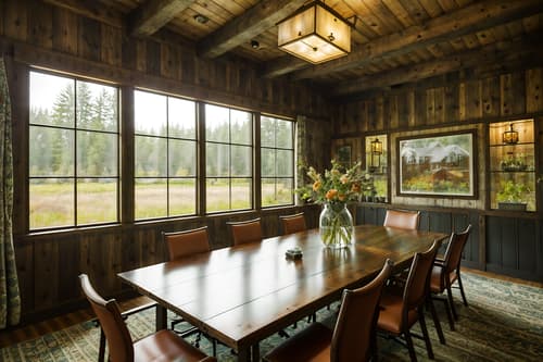 photo from pinterest of cottagecore-style interior designed (meeting room interior) with glass walls and boardroom table and cabinets and vase and glass doors and plant and office chairs and painting or photo on wall. . with earthy and floral patterns and traditional and muted colors and natural and cottage style and country style and rustic. . cinematic photo, highly detailed, cinematic lighting, ultra-detailed, ultrarealistic, photorealism, 8k. trending on pinterest. cottagecore interior design style. masterpiece, cinematic light, ultrarealistic+, photorealistic+, 8k, raw photo, realistic, sharp focus on eyes, (symmetrical eyes), (intact eyes), hyperrealistic, highest quality, best quality, , highly detailed, masterpiece, best quality, extremely detailed 8k wallpaper, masterpiece, best quality, ultra-detailed, best shadow, detailed background, detailed face, detailed eyes, high contrast, best illumination, detailed face, dulux, caustic, dynamic angle, detailed glow. dramatic lighting. highly detailed, insanely detailed hair, symmetrical, intricate details, professionally retouched, 8k high definition. strong bokeh. award winning photo.