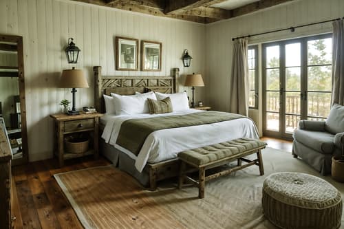 photo from pinterest of cottagecore-style interior designed (hotel room interior) with bed and mirror and night light and hotel bathroom and plant and storage bench or ottoman and bedside table or night stand and accent chair. . with earthy and natural and country style and rustic and traditional and cottage style and muted colors and organic. . cinematic photo, highly detailed, cinematic lighting, ultra-detailed, ultrarealistic, photorealism, 8k. trending on pinterest. cottagecore interior design style. masterpiece, cinematic light, ultrarealistic+, photorealistic+, 8k, raw photo, realistic, sharp focus on eyes, (symmetrical eyes), (intact eyes), hyperrealistic, highest quality, best quality, , highly detailed, masterpiece, best quality, extremely detailed 8k wallpaper, masterpiece, best quality, ultra-detailed, best shadow, detailed background, detailed face, detailed eyes, high contrast, best illumination, detailed face, dulux, caustic, dynamic angle, detailed glow. dramatic lighting. highly detailed, insanely detailed hair, symmetrical, intricate details, professionally retouched, 8k high definition. strong bokeh. award winning photo.