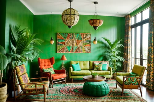 photo from pinterest of bohemian-style interior designed (hotel lobby interior) with lounge chairs and coffee tables and check in desk and hanging lamps and plant and sofas and rug and furniture. . with lush green nature and bold colors and carefree layers of pattern, texture, and color and animal hides and playful colors and playful patterns and a lack of structure and natural materials. . cinematic photo, highly detailed, cinematic lighting, ultra-detailed, ultrarealistic, photorealism, 8k. trending on pinterest. bohemian interior design style. masterpiece, cinematic light, ultrarealistic+, photorealistic+, 8k, raw photo, realistic, sharp focus on eyes, (symmetrical eyes), (intact eyes), hyperrealistic, highest quality, best quality, , highly detailed, masterpiece, best quality, extremely detailed 8k wallpaper, masterpiece, best quality, ultra-detailed, best shadow, detailed background, detailed face, detailed eyes, high contrast, best illumination, detailed face, dulux, caustic, dynamic angle, detailed glow. dramatic lighting. highly detailed, insanely detailed hair, symmetrical, intricate details, professionally retouched, 8k high definition. strong bokeh. award winning photo.