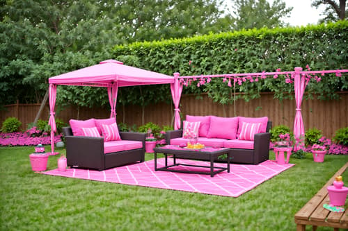 photo from pinterest of hot pink-style designed (outdoor patio ) with patio couch with pillows and deck with deck chairs and grass and plant and barbeque or grill and patio couch with pillows. . with barbie closet and barbie style and hot pink barbie colors and barbie plastic and barbie glitter and sparkle and hot pink barbie walls and barbie sofa and barbie bold rosy hues like fuchsia and magenta. . cinematic photo, highly detailed, cinematic lighting, ultra-detailed, ultrarealistic, photorealism, 8k. trending on pinterest. hot pink design style. masterpiece, cinematic light, ultrarealistic+, photorealistic+, 8k, raw photo, realistic, sharp focus on eyes, (symmetrical eyes), (intact eyes), hyperrealistic, highest quality, best quality, , highly detailed, masterpiece, best quality, extremely detailed 8k wallpaper, masterpiece, best quality, ultra-detailed, best shadow, detailed background, detailed face, detailed eyes, high contrast, best illumination, detailed face, dulux, caustic, dynamic angle, detailed glow. dramatic lighting. highly detailed, insanely detailed hair, symmetrical, intricate details, professionally retouched, 8k high definition. strong bokeh. award winning photo.