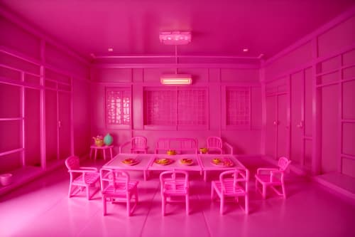 photo from pinterest of hot pink-style interior designed (onsen interior) . with barbie chairs and barbie closet and hot pink barbie colors and barbie sofa and barbie bold rosy hues like fuchsia and magenta and barbie glitter and sparkle and barbie plastic interior and hot pink barbie walls. . cinematic photo, highly detailed, cinematic lighting, ultra-detailed, ultrarealistic, photorealism, 8k. trending on pinterest. hot pink interior design style. masterpiece, cinematic light, ultrarealistic+, photorealistic+, 8k, raw photo, realistic, sharp focus on eyes, (symmetrical eyes), (intact eyes), hyperrealistic, highest quality, best quality, , highly detailed, masterpiece, best quality, extremely detailed 8k wallpaper, masterpiece, best quality, ultra-detailed, best shadow, detailed background, detailed face, detailed eyes, high contrast, best illumination, detailed face, dulux, caustic, dynamic angle, detailed glow. dramatic lighting. highly detailed, insanely detailed hair, symmetrical, intricate details, professionally retouched, 8k high definition. strong bokeh. award winning photo.