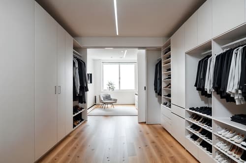 photo from pinterest of minimalist-style interior designed (walk in closet interior) . with an open floor plan and clean lines and a monochromatic palette with colour used as an accent and functional furniture and focus on the shape, colour and texture of just a few of essential elements and lots of light and an open floor plan. . cinematic photo, highly detailed, cinematic lighting, ultra-detailed, ultrarealistic, photorealism, 8k. trending on pinterest. minimalist interior design style. masterpiece, cinematic light, ultrarealistic+, photorealistic+, 8k, raw photo, realistic, sharp focus on eyes, (symmetrical eyes), (intact eyes), hyperrealistic, highest quality, best quality, , highly detailed, masterpiece, best quality, extremely detailed 8k wallpaper, masterpiece, best quality, ultra-detailed, best shadow, detailed background, detailed face, detailed eyes, high contrast, best illumination, detailed face, dulux, caustic, dynamic angle, detailed glow. dramatic lighting. highly detailed, insanely detailed hair, symmetrical, intricate details, professionally retouched, 8k high definition. strong bokeh. award winning photo.