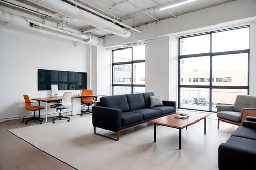 photo from pinterest of minimalist-style interior designed (coworking space interior) with office desks and lounge chairs and office chairs and seating area with sofa and office desks. . with a monochromatic palette with colour used as an accent and an open floor plan and lots of light and clean lines and functional furniture and focus on the shape, colour and texture of just a few of essential elements and a monochromatic palette with colour used as an accent. . cinematic photo, highly detailed, cinematic lighting, ultra-detailed, ultrarealistic, photorealism, 8k. trending on pinterest. minimalist interior design style. masterpiece, cinematic light, ultrarealistic+, photorealistic+, 8k, raw photo, realistic, sharp focus on eyes, (symmetrical eyes), (intact eyes), hyperrealistic, highest quality, best quality, , highly detailed, masterpiece, best quality, extremely detailed 8k wallpaper, masterpiece, best quality, ultra-detailed, best shadow, detailed background, detailed face, detailed eyes, high contrast, best illumination, detailed face, dulux, caustic, dynamic angle, detailed glow. dramatic lighting. highly detailed, insanely detailed hair, symmetrical, intricate details, professionally retouched, 8k high definition. strong bokeh. award winning photo.