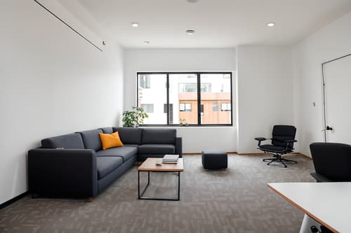 photo from pinterest of minimalist-style interior designed (coworking space interior) with office desks and lounge chairs and office chairs and seating area with sofa and office desks. . with a monochromatic palette with colour used as an accent and an open floor plan and lots of light and clean lines and functional furniture and focus on the shape, colour and texture of just a few of essential elements and a monochromatic palette with colour used as an accent. . cinematic photo, highly detailed, cinematic lighting, ultra-detailed, ultrarealistic, photorealism, 8k. trending on pinterest. minimalist interior design style. masterpiece, cinematic light, ultrarealistic+, photorealistic+, 8k, raw photo, realistic, sharp focus on eyes, (symmetrical eyes), (intact eyes), hyperrealistic, highest quality, best quality, , highly detailed, masterpiece, best quality, extremely detailed 8k wallpaper, masterpiece, best quality, ultra-detailed, best shadow, detailed background, detailed face, detailed eyes, high contrast, best illumination, detailed face, dulux, caustic, dynamic angle, detailed glow. dramatic lighting. highly detailed, insanely detailed hair, symmetrical, intricate details, professionally retouched, 8k high definition. strong bokeh. award winning photo.