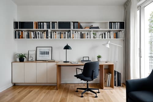 photo from pinterest of minimalist-style interior designed (study room interior) with bookshelves and plant and writing desk and office chair and lounge chair and cabinets and desk lamp and bookshelves. . with a monochromatic palette with colour used as an accent and lots of light and focus on the shape, colour and texture of just a few of essential elements and functional furniture and clean lines and an open floor plan and a monochromatic palette with colour used as an accent. . cinematic photo, highly detailed, cinematic lighting, ultra-detailed, ultrarealistic, photorealism, 8k. trending on pinterest. minimalist interior design style. masterpiece, cinematic light, ultrarealistic+, photorealistic+, 8k, raw photo, realistic, sharp focus on eyes, (symmetrical eyes), (intact eyes), hyperrealistic, highest quality, best quality, , highly detailed, masterpiece, best quality, extremely detailed 8k wallpaper, masterpiece, best quality, ultra-detailed, best shadow, detailed background, detailed face, detailed eyes, high contrast, best illumination, detailed face, dulux, caustic, dynamic angle, detailed glow. dramatic lighting. highly detailed, insanely detailed hair, symmetrical, intricate details, professionally retouched, 8k high definition. strong bokeh. award winning photo.
