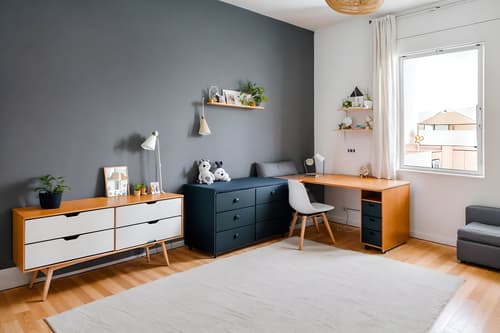 photo from pinterest of minimalist-style interior designed (kids room interior) with plant and night light and headboard and mirror and kids desk and dresser closet and storage bench or ottoman and bed. . with an open floor plan and functional furniture and clean lines and a monochromatic palette with colour used as an accent and focus on the shape, colour and texture of just a few of essential elements and lots of light and an open floor plan. . cinematic photo, highly detailed, cinematic lighting, ultra-detailed, ultrarealistic, photorealism, 8k. trending on pinterest. minimalist interior design style. masterpiece, cinematic light, ultrarealistic+, photorealistic+, 8k, raw photo, realistic, sharp focus on eyes, (symmetrical eyes), (intact eyes), hyperrealistic, highest quality, best quality, , highly detailed, masterpiece, best quality, extremely detailed 8k wallpaper, masterpiece, best quality, ultra-detailed, best shadow, detailed background, detailed face, detailed eyes, high contrast, best illumination, detailed face, dulux, caustic, dynamic angle, detailed glow. dramatic lighting. highly detailed, insanely detailed hair, symmetrical, intricate details, professionally retouched, 8k high definition. strong bokeh. award winning photo.
