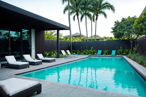 photo from pinterest of minimalist-style designed (outdoor pool area ) with pool and pool lights and pool lounge chairs and pool. . with lots of light and focus on the shape, colour and texture of just a few of essential elements and clean lines and a monochromatic palette with colour used as an accent and an open floor plan and functional furniture and lots of light. . cinematic photo, highly detailed, cinematic lighting, ultra-detailed, ultrarealistic, photorealism, 8k. trending on pinterest. minimalist design style. masterpiece, cinematic light, ultrarealistic+, photorealistic+, 8k, raw photo, realistic, sharp focus on eyes, (symmetrical eyes), (intact eyes), hyperrealistic, highest quality, best quality, , highly detailed, masterpiece, best quality, extremely detailed 8k wallpaper, masterpiece, best quality, ultra-detailed, best shadow, detailed background, detailed face, detailed eyes, high contrast, best illumination, detailed face, dulux, caustic, dynamic angle, detailed glow. dramatic lighting. highly detailed, insanely detailed hair, symmetrical, intricate details, professionally retouched, 8k high definition. strong bokeh. award winning photo.