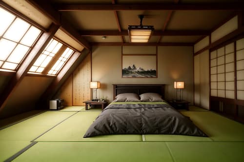 photo from pinterest of japanese design-style interior designed (attic interior) . with . . cinematic photo, highly detailed, cinematic lighting, ultra-detailed, ultrarealistic, photorealism, 8k. trending on pinterest. japanese design interior design style. masterpiece, cinematic light, ultrarealistic+, photorealistic+, 8k, raw photo, realistic, sharp focus on eyes, (symmetrical eyes), (intact eyes), hyperrealistic, highest quality, best quality, , highly detailed, masterpiece, best quality, extremely detailed 8k wallpaper, masterpiece, best quality, ultra-detailed, best shadow, detailed background, detailed face, detailed eyes, high contrast, best illumination, detailed face, dulux, caustic, dynamic angle, detailed glow. dramatic lighting. highly detailed, insanely detailed hair, symmetrical, intricate details, professionally retouched, 8k high definition. strong bokeh. award winning photo.