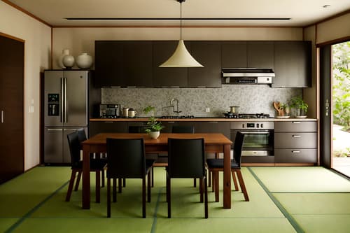 photo from pinterest of japanese design-style interior designed (kitchen living combo interior) with chairs and plant and refrigerator and coffee tables and sofa and bookshelves and plant and kitchen cabinets. . with . . cinematic photo, highly detailed, cinematic lighting, ultra-detailed, ultrarealistic, photorealism, 8k. trending on pinterest. japanese design interior design style. masterpiece, cinematic light, ultrarealistic+, photorealistic+, 8k, raw photo, realistic, sharp focus on eyes, (symmetrical eyes), (intact eyes), hyperrealistic, highest quality, best quality, , highly detailed, masterpiece, best quality, extremely detailed 8k wallpaper, masterpiece, best quality, ultra-detailed, best shadow, detailed background, detailed face, detailed eyes, high contrast, best illumination, detailed face, dulux, caustic, dynamic angle, detailed glow. dramatic lighting. highly detailed, insanely detailed hair, symmetrical, intricate details, professionally retouched, 8k high definition. strong bokeh. award winning photo.