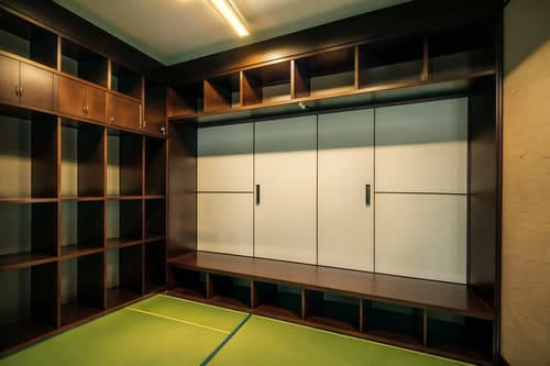 photo from pinterest of japanese design-style interior designed (drop zone interior) with cubbies and wall hooks for coats and high up storage and a bench and shelves for shoes and lockers and cabinets and storage baskets. . with . . cinematic photo, highly detailed, cinematic lighting, ultra-detailed, ultrarealistic, photorealism, 8k. trending on pinterest. japanese design interior design style. masterpiece, cinematic light, ultrarealistic+, photorealistic+, 8k, raw photo, realistic, sharp focus on eyes, (symmetrical eyes), (intact eyes), hyperrealistic, highest quality, best quality, , highly detailed, masterpiece, best quality, extremely detailed 8k wallpaper, masterpiece, best quality, ultra-detailed, best shadow, detailed background, detailed face, detailed eyes, high contrast, best illumination, detailed face, dulux, caustic, dynamic angle, detailed glow. dramatic lighting. highly detailed, insanely detailed hair, symmetrical, intricate details, professionally retouched, 8k high definition. strong bokeh. award winning photo.