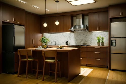 photo from pinterest of japanese design-style interior designed (kitchen interior) with stove and kitchen cabinets and worktops and plant and refrigerator and sink and stove. . with . . cinematic photo, highly detailed, cinematic lighting, ultra-detailed, ultrarealistic, photorealism, 8k. trending on pinterest. japanese design interior design style. masterpiece, cinematic light, ultrarealistic+, photorealistic+, 8k, raw photo, realistic, sharp focus on eyes, (symmetrical eyes), (intact eyes), hyperrealistic, highest quality, best quality, , highly detailed, masterpiece, best quality, extremely detailed 8k wallpaper, masterpiece, best quality, ultra-detailed, best shadow, detailed background, detailed face, detailed eyes, high contrast, best illumination, detailed face, dulux, caustic, dynamic angle, detailed glow. dramatic lighting. highly detailed, insanely detailed hair, symmetrical, intricate details, professionally retouched, 8k high definition. strong bokeh. award winning photo.