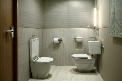 photo from pinterest of japanese design-style interior designed (toilet interior) with toilet paper hanger and toilet with toilet seat up and sink with tap and toilet paper hanger. . with . . cinematic photo, highly detailed, cinematic lighting, ultra-detailed, ultrarealistic, photorealism, 8k. trending on pinterest. japanese design interior design style. masterpiece, cinematic light, ultrarealistic+, photorealistic+, 8k, raw photo, realistic, sharp focus on eyes, (symmetrical eyes), (intact eyes), hyperrealistic, highest quality, best quality, , highly detailed, masterpiece, best quality, extremely detailed 8k wallpaper, masterpiece, best quality, ultra-detailed, best shadow, detailed background, detailed face, detailed eyes, high contrast, best illumination, detailed face, dulux, caustic, dynamic angle, detailed glow. dramatic lighting. highly detailed, insanely detailed hair, symmetrical, intricate details, professionally retouched, 8k high definition. strong bokeh. award winning photo.
