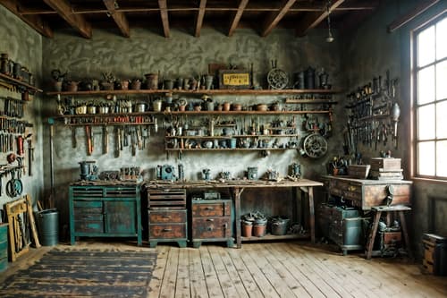 photo from pinterest of eclectic-style interior designed (workshop interior) with tool wall and messy and wooden workbench and tool wall. . . cinematic photo, highly detailed, cinematic lighting, ultra-detailed, ultrarealistic, photorealism, 8k. trending on pinterest. eclectic interior design style. masterpiece, cinematic light, ultrarealistic+, photorealistic+, 8k, raw photo, realistic, sharp focus on eyes, (symmetrical eyes), (intact eyes), hyperrealistic, highest quality, best quality, , highly detailed, masterpiece, best quality, extremely detailed 8k wallpaper, masterpiece, best quality, ultra-detailed, best shadow, detailed background, detailed face, detailed eyes, high contrast, best illumination, detailed face, dulux, caustic, dynamic angle, detailed glow. dramatic lighting. highly detailed, insanely detailed hair, symmetrical, intricate details, professionally retouched, 8k high definition. strong bokeh. award winning photo.
