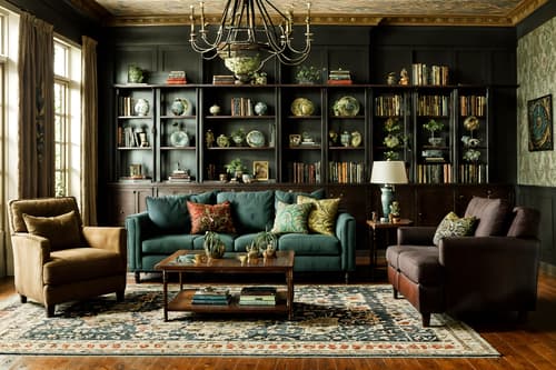 photo from pinterest of eclectic-style interior designed (living room interior) with furniture and occasional tables and plant and bookshelves and sofa and chairs and coffee tables and rug. . . cinematic photo, highly detailed, cinematic lighting, ultra-detailed, ultrarealistic, photorealism, 8k. trending on pinterest. eclectic interior design style. masterpiece, cinematic light, ultrarealistic+, photorealistic+, 8k, raw photo, realistic, sharp focus on eyes, (symmetrical eyes), (intact eyes), hyperrealistic, highest quality, best quality, , highly detailed, masterpiece, best quality, extremely detailed 8k wallpaper, masterpiece, best quality, ultra-detailed, best shadow, detailed background, detailed face, detailed eyes, high contrast, best illumination, detailed face, dulux, caustic, dynamic angle, detailed glow. dramatic lighting. highly detailed, insanely detailed hair, symmetrical, intricate details, professionally retouched, 8k high definition. strong bokeh. award winning photo.