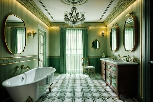 photo from pinterest of eclectic-style interior designed (hotel bathroom interior) with mirror and bathtub and waste basket and bath towel and bath rail and shower and bathroom sink with faucet and toilet seat. . . cinematic photo, highly detailed, cinematic lighting, ultra-detailed, ultrarealistic, photorealism, 8k. trending on pinterest. eclectic interior design style. masterpiece, cinematic light, ultrarealistic+, photorealistic+, 8k, raw photo, realistic, sharp focus on eyes, (symmetrical eyes), (intact eyes), hyperrealistic, highest quality, best quality, , highly detailed, masterpiece, best quality, extremely detailed 8k wallpaper, masterpiece, best quality, ultra-detailed, best shadow, detailed background, detailed face, detailed eyes, high contrast, best illumination, detailed face, dulux, caustic, dynamic angle, detailed glow. dramatic lighting. highly detailed, insanely detailed hair, symmetrical, intricate details, professionally retouched, 8k high definition. strong bokeh. award winning photo.