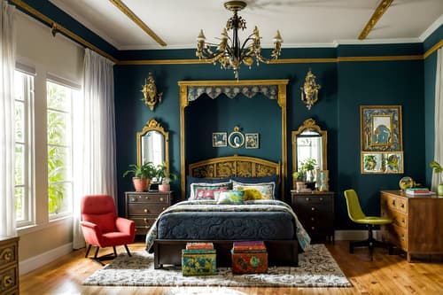 photo from pinterest of eclectic-style interior designed (kids room interior) with kids desk and bedside table or night stand and accent chair and headboard and bed and dresser closet and plant and mirror. . . cinematic photo, highly detailed, cinematic lighting, ultra-detailed, ultrarealistic, photorealism, 8k. trending on pinterest. eclectic interior design style. masterpiece, cinematic light, ultrarealistic+, photorealistic+, 8k, raw photo, realistic, sharp focus on eyes, (symmetrical eyes), (intact eyes), hyperrealistic, highest quality, best quality, , highly detailed, masterpiece, best quality, extremely detailed 8k wallpaper, masterpiece, best quality, ultra-detailed, best shadow, detailed background, detailed face, detailed eyes, high contrast, best illumination, detailed face, dulux, caustic, dynamic angle, detailed glow. dramatic lighting. highly detailed, insanely detailed hair, symmetrical, intricate details, professionally retouched, 8k high definition. strong bokeh. award winning photo.