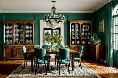 photo from pinterest of eclectic-style interior designed (dining room interior) with plant and light or chandelier and bookshelves and plates, cutlery and glasses on dining table and vase and dining table chairs and dining table and table cloth. . . cinematic photo, highly detailed, cinematic lighting, ultra-detailed, ultrarealistic, photorealism, 8k. trending on pinterest. eclectic interior design style. masterpiece, cinematic light, ultrarealistic+, photorealistic+, 8k, raw photo, realistic, sharp focus on eyes, (symmetrical eyes), (intact eyes), hyperrealistic, highest quality, best quality, , highly detailed, masterpiece, best quality, extremely detailed 8k wallpaper, masterpiece, best quality, ultra-detailed, best shadow, detailed background, detailed face, detailed eyes, high contrast, best illumination, detailed face, dulux, caustic, dynamic angle, detailed glow. dramatic lighting. highly detailed, insanely detailed hair, symmetrical, intricate details, professionally retouched, 8k high definition. strong bokeh. award winning photo.