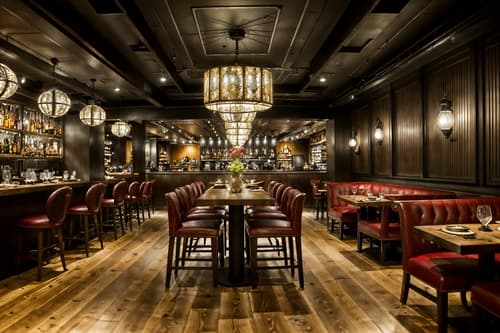 photo from pinterest of eclectic-style interior designed (restaurant interior) with restaurant decor and restaurant chairs and restaurant dining tables and restaurant bar and restaurant decor. . . cinematic photo, highly detailed, cinematic lighting, ultra-detailed, ultrarealistic, photorealism, 8k. trending on pinterest. eclectic interior design style. masterpiece, cinematic light, ultrarealistic+, photorealistic+, 8k, raw photo, realistic, sharp focus on eyes, (symmetrical eyes), (intact eyes), hyperrealistic, highest quality, best quality, , highly detailed, masterpiece, best quality, extremely detailed 8k wallpaper, masterpiece, best quality, ultra-detailed, best shadow, detailed background, detailed face, detailed eyes, high contrast, best illumination, detailed face, dulux, caustic, dynamic angle, detailed glow. dramatic lighting. highly detailed, insanely detailed hair, symmetrical, intricate details, professionally retouched, 8k high definition. strong bokeh. award winning photo.