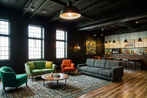photo from pinterest of eclectic-style interior designed (coworking space interior) with seating area with sofa and office desks and office chairs and lounge chairs and seating area with sofa. . . cinematic photo, highly detailed, cinematic lighting, ultra-detailed, ultrarealistic, photorealism, 8k. trending on pinterest. eclectic interior design style. masterpiece, cinematic light, ultrarealistic+, photorealistic+, 8k, raw photo, realistic, sharp focus on eyes, (symmetrical eyes), (intact eyes), hyperrealistic, highest quality, best quality, , highly detailed, masterpiece, best quality, extremely detailed 8k wallpaper, masterpiece, best quality, ultra-detailed, best shadow, detailed background, detailed face, detailed eyes, high contrast, best illumination, detailed face, dulux, caustic, dynamic angle, detailed glow. dramatic lighting. highly detailed, insanely detailed hair, symmetrical, intricate details, professionally retouched, 8k high definition. strong bokeh. award winning photo.