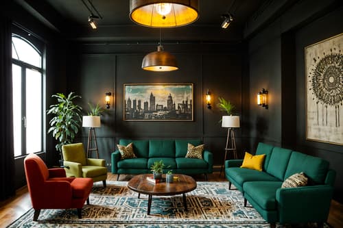 photo from pinterest of eclectic-style interior designed (coworking space interior) with seating area with sofa and office desks and office chairs and lounge chairs and seating area with sofa. . . cinematic photo, highly detailed, cinematic lighting, ultra-detailed, ultrarealistic, photorealism, 8k. trending on pinterest. eclectic interior design style. masterpiece, cinematic light, ultrarealistic+, photorealistic+, 8k, raw photo, realistic, sharp focus on eyes, (symmetrical eyes), (intact eyes), hyperrealistic, highest quality, best quality, , highly detailed, masterpiece, best quality, extremely detailed 8k wallpaper, masterpiece, best quality, ultra-detailed, best shadow, detailed background, detailed face, detailed eyes, high contrast, best illumination, detailed face, dulux, caustic, dynamic angle, detailed glow. dramatic lighting. highly detailed, insanely detailed hair, symmetrical, intricate details, professionally retouched, 8k high definition. strong bokeh. award winning photo.