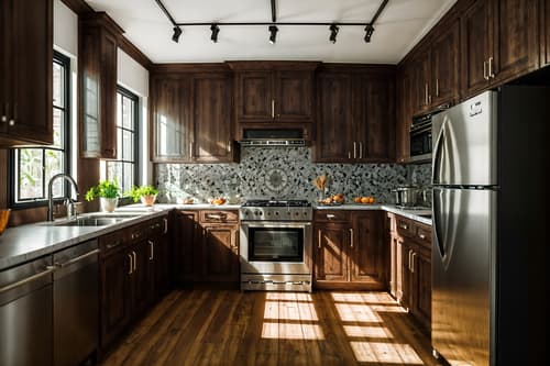 photo from pinterest of eclectic-style interior designed (kitchen interior) with refrigerator and sink and kitchen cabinets and stove and worktops and plant and refrigerator. . . cinematic photo, highly detailed, cinematic lighting, ultra-detailed, ultrarealistic, photorealism, 8k. trending on pinterest. eclectic interior design style. masterpiece, cinematic light, ultrarealistic+, photorealistic+, 8k, raw photo, realistic, sharp focus on eyes, (symmetrical eyes), (intact eyes), hyperrealistic, highest quality, best quality, , highly detailed, masterpiece, best quality, extremely detailed 8k wallpaper, masterpiece, best quality, ultra-detailed, best shadow, detailed background, detailed face, detailed eyes, high contrast, best illumination, detailed face, dulux, caustic, dynamic angle, detailed glow. dramatic lighting. highly detailed, insanely detailed hair, symmetrical, intricate details, professionally retouched, 8k high definition. strong bokeh. award winning photo.