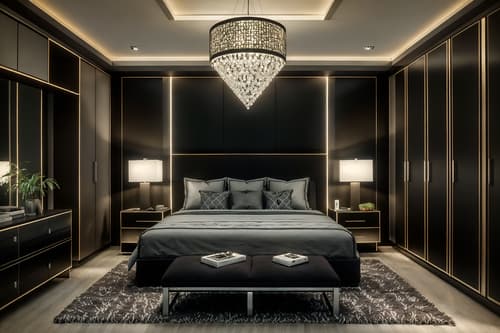 photo from pinterest of contemporary-style interior designed (bedroom interior) with night light and plant and bed and headboard and mirror and dresser closet and storage bench or ottoman and accent chair. . with . . cinematic photo, highly detailed, cinematic lighting, ultra-detailed, ultrarealistic, photorealism, 8k. trending on pinterest. contemporary interior design style. masterpiece, cinematic light, ultrarealistic+, photorealistic+, 8k, raw photo, realistic, sharp focus on eyes, (symmetrical eyes), (intact eyes), hyperrealistic, highest quality, best quality, , highly detailed, masterpiece, best quality, extremely detailed 8k wallpaper, masterpiece, best quality, ultra-detailed, best shadow, detailed background, detailed face, detailed eyes, high contrast, best illumination, detailed face, dulux, caustic, dynamic angle, detailed glow. dramatic lighting. highly detailed, insanely detailed hair, symmetrical, intricate details, professionally retouched, 8k high definition. strong bokeh. award winning photo.