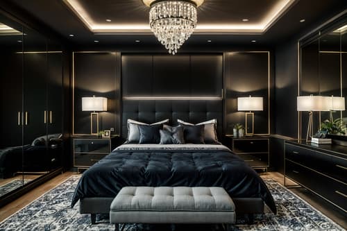 photo from pinterest of contemporary-style interior designed (bedroom interior) with night light and plant and bed and headboard and mirror and dresser closet and storage bench or ottoman and accent chair. . with . . cinematic photo, highly detailed, cinematic lighting, ultra-detailed, ultrarealistic, photorealism, 8k. trending on pinterest. contemporary interior design style. masterpiece, cinematic light, ultrarealistic+, photorealistic+, 8k, raw photo, realistic, sharp focus on eyes, (symmetrical eyes), (intact eyes), hyperrealistic, highest quality, best quality, , highly detailed, masterpiece, best quality, extremely detailed 8k wallpaper, masterpiece, best quality, ultra-detailed, best shadow, detailed background, detailed face, detailed eyes, high contrast, best illumination, detailed face, dulux, caustic, dynamic angle, detailed glow. dramatic lighting. highly detailed, insanely detailed hair, symmetrical, intricate details, professionally retouched, 8k high definition. strong bokeh. award winning photo.