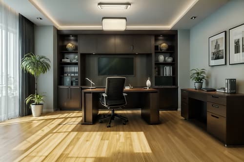 photo from pinterest of contemporary-style interior designed (home office interior) with office chair and plant and cabinets and computer desk and desk lamp and office chair. . with . . cinematic photo, highly detailed, cinematic lighting, ultra-detailed, ultrarealistic, photorealism, 8k. trending on pinterest. contemporary interior design style. masterpiece, cinematic light, ultrarealistic+, photorealistic+, 8k, raw photo, realistic, sharp focus on eyes, (symmetrical eyes), (intact eyes), hyperrealistic, highest quality, best quality, , highly detailed, masterpiece, best quality, extremely detailed 8k wallpaper, masterpiece, best quality, ultra-detailed, best shadow, detailed background, detailed face, detailed eyes, high contrast, best illumination, detailed face, dulux, caustic, dynamic angle, detailed glow. dramatic lighting. highly detailed, insanely detailed hair, symmetrical, intricate details, professionally retouched, 8k high definition. strong bokeh. award winning photo.