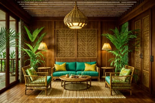 photo from pinterest of tropical-style interior designed (exhibition space interior) . with teak and palm trees and rattan and palm leaves and lattice prints and bamboo and cane motifs and wicker. . cinematic photo, highly detailed, cinematic lighting, ultra-detailed, ultrarealistic, photorealism, 8k. trending on pinterest. tropical interior design style. masterpiece, cinematic light, ultrarealistic+, photorealistic+, 8k, raw photo, realistic, sharp focus on eyes, (symmetrical eyes), (intact eyes), hyperrealistic, highest quality, best quality, , highly detailed, masterpiece, best quality, extremely detailed 8k wallpaper, masterpiece, best quality, ultra-detailed, best shadow, detailed background, detailed face, detailed eyes, high contrast, best illumination, detailed face, dulux, caustic, dynamic angle, detailed glow. dramatic lighting. highly detailed, insanely detailed hair, symmetrical, intricate details, professionally retouched, 8k high definition. strong bokeh. award winning photo.