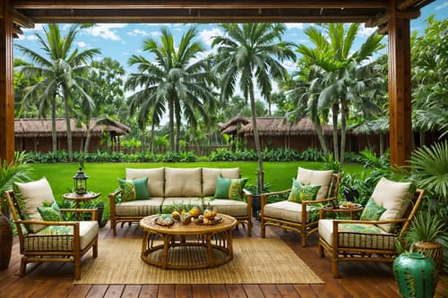 photo from pinterest of tropical-style designed (outdoor patio ) with barbeque or grill and grass and deck with deck chairs and patio couch with pillows and plant and barbeque or grill. . with cane motifs and bamboo and wicker and palm leaves and lattice prints and rattan and palm trees and teak. . cinematic photo, highly detailed, cinematic lighting, ultra-detailed, ultrarealistic, photorealism, 8k. trending on pinterest. tropical design style. masterpiece, cinematic light, ultrarealistic+, photorealistic+, 8k, raw photo, realistic, sharp focus on eyes, (symmetrical eyes), (intact eyes), hyperrealistic, highest quality, best quality, , highly detailed, masterpiece, best quality, extremely detailed 8k wallpaper, masterpiece, best quality, ultra-detailed, best shadow, detailed background, detailed face, detailed eyes, high contrast, best illumination, detailed face, dulux, caustic, dynamic angle, detailed glow. dramatic lighting. highly detailed, insanely detailed hair, symmetrical, intricate details, professionally retouched, 8k high definition. strong bokeh. award winning photo.