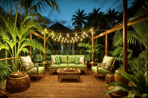 photo from pinterest of tropical-style designed (outdoor patio ) with barbeque or grill and grass and deck with deck chairs and patio couch with pillows and plant and barbeque or grill. . with cane motifs and bamboo and wicker and palm leaves and lattice prints and rattan and palm trees and teak. . cinematic photo, highly detailed, cinematic lighting, ultra-detailed, ultrarealistic, photorealism, 8k. trending on pinterest. tropical design style. masterpiece, cinematic light, ultrarealistic+, photorealistic+, 8k, raw photo, realistic, sharp focus on eyes, (symmetrical eyes), (intact eyes), hyperrealistic, highest quality, best quality, , highly detailed, masterpiece, best quality, extremely detailed 8k wallpaper, masterpiece, best quality, ultra-detailed, best shadow, detailed background, detailed face, detailed eyes, high contrast, best illumination, detailed face, dulux, caustic, dynamic angle, detailed glow. dramatic lighting. highly detailed, insanely detailed hair, symmetrical, intricate details, professionally retouched, 8k high definition. strong bokeh. award winning photo.
