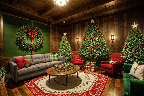 photo from pinterest of christmas-style interior designed (coworking space interior) with office desks and lounge chairs and seating area with sofa and office chairs and office desks. . with christmas ornaments and berries and greenery draped and snow outside and ribbons and giftwrapped gifts and a few big socks hanging and tie pinecones and berries and plaid rugs. . cinematic photo, highly detailed, cinematic lighting, ultra-detailed, ultrarealistic, photorealism, 8k. trending on pinterest. christmas interior design style. masterpiece, cinematic light, ultrarealistic+, photorealistic+, 8k, raw photo, realistic, sharp focus on eyes, (symmetrical eyes), (intact eyes), hyperrealistic, highest quality, best quality, , highly detailed, masterpiece, best quality, extremely detailed 8k wallpaper, masterpiece, best quality, ultra-detailed, best shadow, detailed background, detailed face, detailed eyes, high contrast, best illumination, detailed face, dulux, caustic, dynamic angle, detailed glow. dramatic lighting. highly detailed, insanely detailed hair, symmetrical, intricate details, professionally retouched, 8k high definition. strong bokeh. award winning photo.