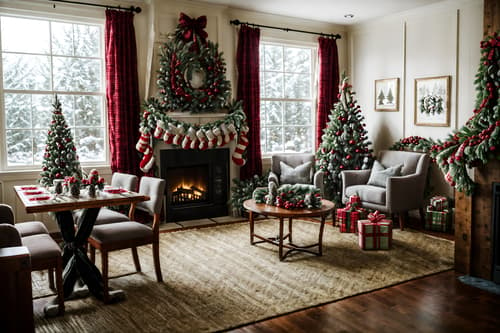 photo from pinterest of christmas-style interior designed (coffee shop interior) . with plaid rugs and snow outside and ribbons and tie pinecones and berries and a few big socks hanging and giftwrapped gifts and berries and greenery draped and christmas ornaments. . cinematic photo, highly detailed, cinematic lighting, ultra-detailed, ultrarealistic, photorealism, 8k. trending on pinterest. christmas interior design style. masterpiece, cinematic light, ultrarealistic+, photorealistic+, 8k, raw photo, realistic, sharp focus on eyes, (symmetrical eyes), (intact eyes), hyperrealistic, highest quality, best quality, , highly detailed, masterpiece, best quality, extremely detailed 8k wallpaper, masterpiece, best quality, ultra-detailed, best shadow, detailed background, detailed face, detailed eyes, high contrast, best illumination, detailed face, dulux, caustic, dynamic angle, detailed glow. dramatic lighting. highly detailed, insanely detailed hair, symmetrical, intricate details, professionally retouched, 8k high definition. strong bokeh. award winning photo.