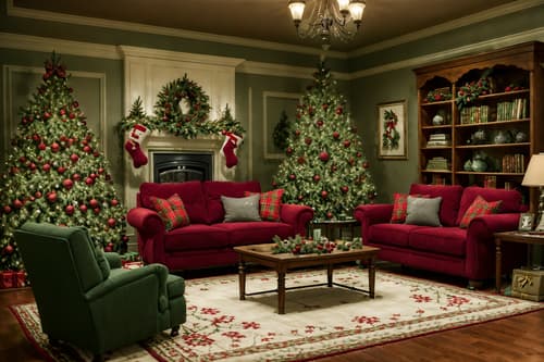 photo from pinterest of christmas-style interior designed (living room interior) with occasional tables and televisions and chairs and electric lamps and rug and sofa and furniture and bookshelves. . with a few big socks hanging and plaid rugs and christmas ornaments and snow outside and tie pinecones and berries and giftwrapped gifts and ribbons and berries and greenery draped. . cinematic photo, highly detailed, cinematic lighting, ultra-detailed, ultrarealistic, photorealism, 8k. trending on pinterest. christmas interior design style. masterpiece, cinematic light, ultrarealistic+, photorealistic+, 8k, raw photo, realistic, sharp focus on eyes, (symmetrical eyes), (intact eyes), hyperrealistic, highest quality, best quality, , highly detailed, masterpiece, best quality, extremely detailed 8k wallpaper, masterpiece, best quality, ultra-detailed, best shadow, detailed background, detailed face, detailed eyes, high contrast, best illumination, detailed face, dulux, caustic, dynamic angle, detailed glow. dramatic lighting. highly detailed, insanely detailed hair, symmetrical, intricate details, professionally retouched, 8k high definition. strong bokeh. award winning photo.