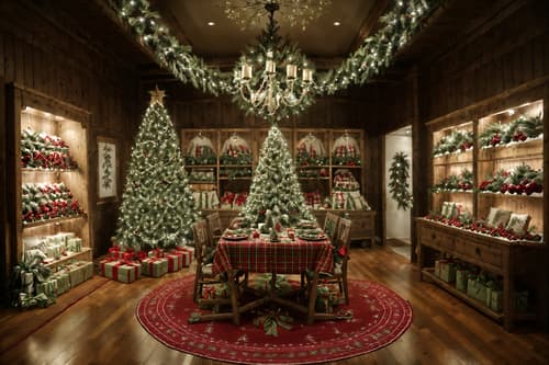 photo from pinterest of christmas-style interior designed (clothing store interior) . with giftwrapped gifts and christmas ornaments and plaid rugs and tie pinecones and berries and ribbons and berries and greenery draped and snow outside and a few big socks hanging. . cinematic photo, highly detailed, cinematic lighting, ultra-detailed, ultrarealistic, photorealism, 8k. trending on pinterest. christmas interior design style. masterpiece, cinematic light, ultrarealistic+, photorealistic+, 8k, raw photo, realistic, sharp focus on eyes, (symmetrical eyes), (intact eyes), hyperrealistic, highest quality, best quality, , highly detailed, masterpiece, best quality, extremely detailed 8k wallpaper, masterpiece, best quality, ultra-detailed, best shadow, detailed background, detailed face, detailed eyes, high contrast, best illumination, detailed face, dulux, caustic, dynamic angle, detailed glow. dramatic lighting. highly detailed, insanely detailed hair, symmetrical, intricate details, professionally retouched, 8k high definition. strong bokeh. award winning photo.