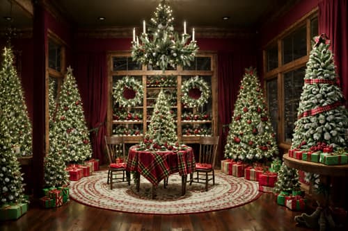photo from pinterest of christmas-style interior designed (clothing store interior) . with giftwrapped gifts and christmas ornaments and plaid rugs and tie pinecones and berries and ribbons and berries and greenery draped and snow outside and a few big socks hanging. . cinematic photo, highly detailed, cinematic lighting, ultra-detailed, ultrarealistic, photorealism, 8k. trending on pinterest. christmas interior design style. masterpiece, cinematic light, ultrarealistic+, photorealistic+, 8k, raw photo, realistic, sharp focus on eyes, (symmetrical eyes), (intact eyes), hyperrealistic, highest quality, best quality, , highly detailed, masterpiece, best quality, extremely detailed 8k wallpaper, masterpiece, best quality, ultra-detailed, best shadow, detailed background, detailed face, detailed eyes, high contrast, best illumination, detailed face, dulux, caustic, dynamic angle, detailed glow. dramatic lighting. highly detailed, insanely detailed hair, symmetrical, intricate details, professionally retouched, 8k high definition. strong bokeh. award winning photo.