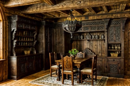 photo from pinterest of medieval-style interior designed (drop zone interior) with high up storage and cubbies and cabinets and storage baskets and storage drawers and a bench and lockers and shelves for shoes. . with carved wooden tables and heavy furniture pieces and medieval shields on the wall and upholstery on chairs and sofas and carved wooden benches and timber beams and gothic appearance and velvet, chenille, damask, and brocade draperies and fabrics. . cinematic photo, highly detailed, cinematic lighting, ultra-detailed, ultrarealistic, photorealism, 8k. trending on pinterest. medieval interior design style. masterpiece, cinematic light, ultrarealistic+, photorealistic+, 8k, raw photo, realistic, sharp focus on eyes, (symmetrical eyes), (intact eyes), hyperrealistic, highest quality, best quality, , highly detailed, masterpiece, best quality, extremely detailed 8k wallpaper, masterpiece, best quality, ultra-detailed, best shadow, detailed background, detailed face, detailed eyes, high contrast, best illumination, detailed face, dulux, caustic, dynamic angle, detailed glow. dramatic lighting. highly detailed, insanely detailed hair, symmetrical, intricate details, professionally retouched, 8k high definition. strong bokeh. award winning photo.