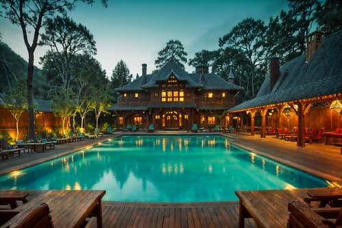 photo from pinterest of medieval-style designed (outdoor pool area ) with pool lounge chairs and pool lights and pool and pool lounge chairs. . with carved wooden benches and intricate wooden inlay designs and carvings and castle and deep colors like red, gold, or blue and timber beams and carved wooden tables and castle and carved wooden chairs. . cinematic photo, highly detailed, cinematic lighting, ultra-detailed, ultrarealistic, photorealism, 8k. trending on pinterest. medieval design style. masterpiece, cinematic light, ultrarealistic+, photorealistic+, 8k, raw photo, realistic, sharp focus on eyes, (symmetrical eyes), (intact eyes), hyperrealistic, highest quality, best quality, , highly detailed, masterpiece, best quality, extremely detailed 8k wallpaper, masterpiece, best quality, ultra-detailed, best shadow, detailed background, detailed face, detailed eyes, high contrast, best illumination, detailed face, dulux, caustic, dynamic angle, detailed glow. dramatic lighting. highly detailed, insanely detailed hair, symmetrical, intricate details, professionally retouched, 8k high definition. strong bokeh. award winning photo.