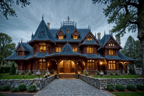 photo from pinterest of medieval-style exterior designed (house exterior exterior) . with timber beams and castle exterior and velvet, chenille, damask, and brocade draperies and fabrics and castle exterior and castle exterior and deep colors like red, gold, or blue and gothic appearance and carved wooden tables. . cinematic photo, highly detailed, cinematic lighting, ultra-detailed, ultrarealistic, photorealism, 8k. trending on pinterest. medieval exterior design style. masterpiece, cinematic light, ultrarealistic+, photorealistic+, 8k, raw photo, realistic, sharp focus on eyes, (symmetrical eyes), (intact eyes), hyperrealistic, highest quality, best quality, , highly detailed, masterpiece, best quality, extremely detailed 8k wallpaper, masterpiece, best quality, ultra-detailed, best shadow, detailed background, detailed face, detailed eyes, high contrast, best illumination, detailed face, dulux, caustic, dynamic angle, detailed glow. dramatic lighting. highly detailed, insanely detailed hair, symmetrical, intricate details, professionally retouched, 8k high definition. strong bokeh. award winning photo.